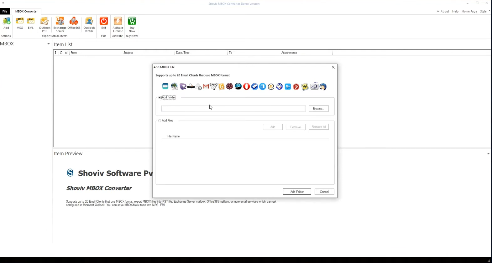 screenshot of Shoviv MBOX to PST Converter